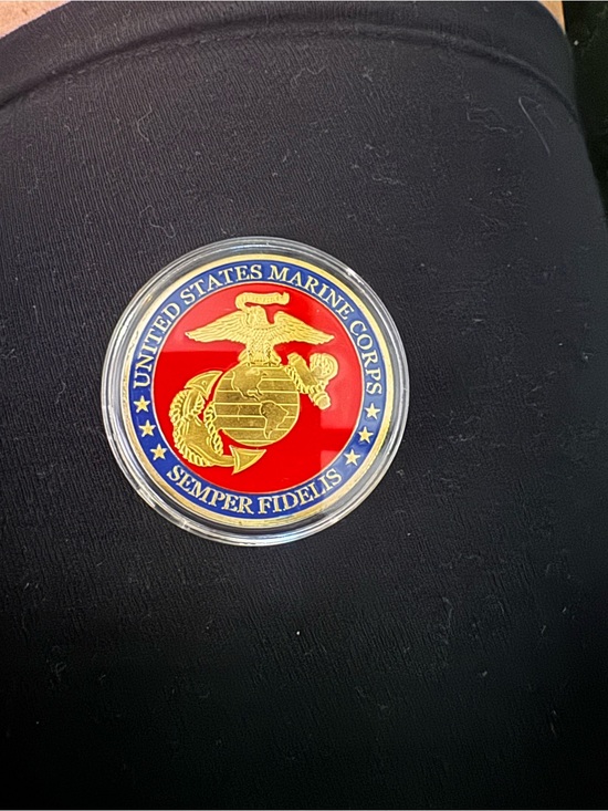 Other - United States Marine Corps Semper Fidelis Coin - Red & Gold Emblem